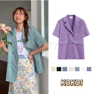Áo Khoác Blazer Tay Ngắn Phong Cách Hàn Quốc Thanh Lịch Cho Nữ