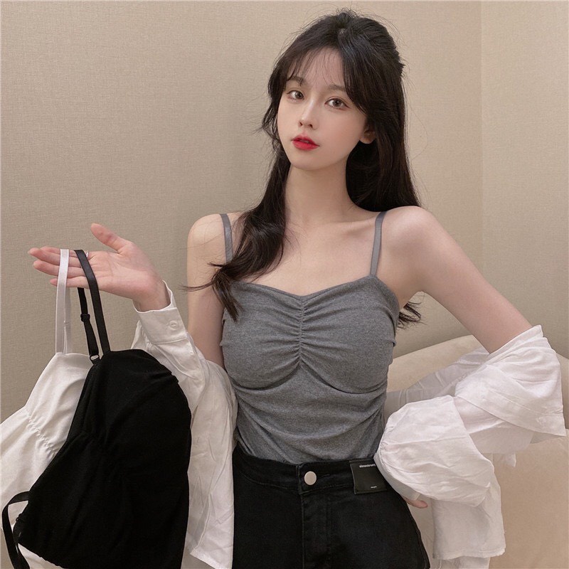 Áo bra nữ 2 dây, áo lót nữ nhúm ngực có miếng lót ngực dáng croptop sexy hàng Quảng Châu cao cấp Z5