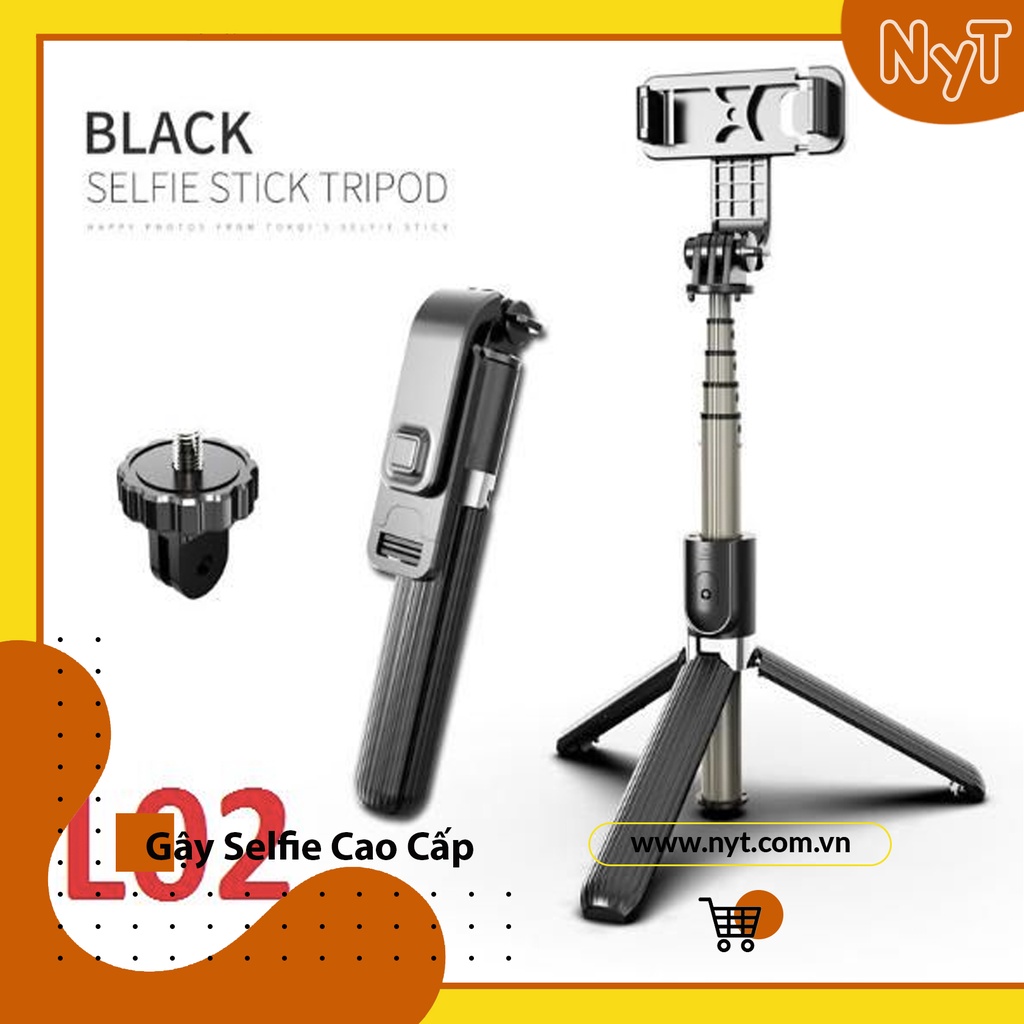 Gậy Sefie Cao Cấp - Tripod 3 Chân, Bluetooth 10M, Gấp Gọn Và Siêu Sang