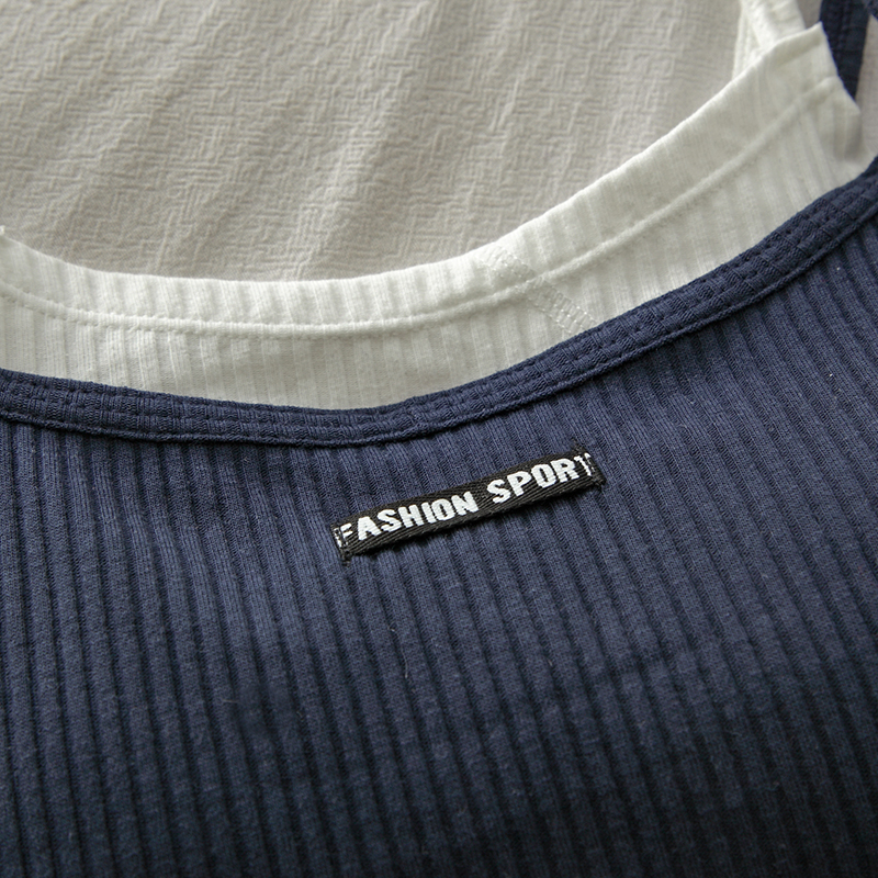 Áo Hai Dây Dáng Ngắn Giả Nhiều Lớp Có Đệm Ngực Thời Trang Trẻ Trung Cho Nữ | BigBuy360 - bigbuy360.vn