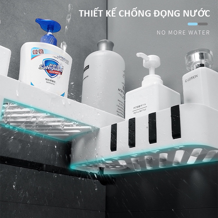 Kệ nhà tắm dán tường xoay 180 độ lắp ghép đa góc tiện lợi