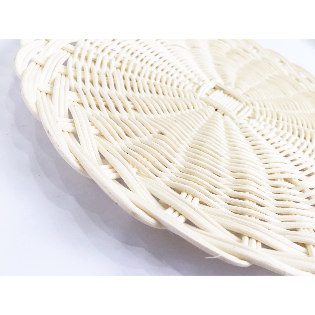 Dĩa mây tự nhiên đĩa mây đan cánh sen đựng đồ ăn, lót ly hoặc decor trang trí (12cm / 18cm / 25cm)