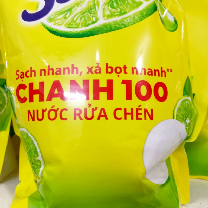 Nước rửa chén Sunlight túi vòi 3.5kg hương chanh tự nhiên sạc nhanh, xả bọt nhanh