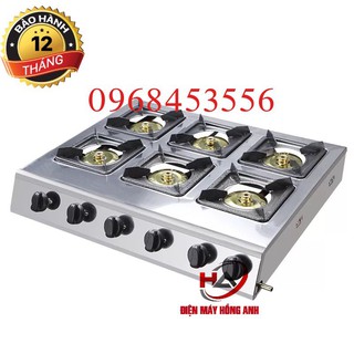 Bếp gas bán công nghiệp 6 họng - 6 cửa