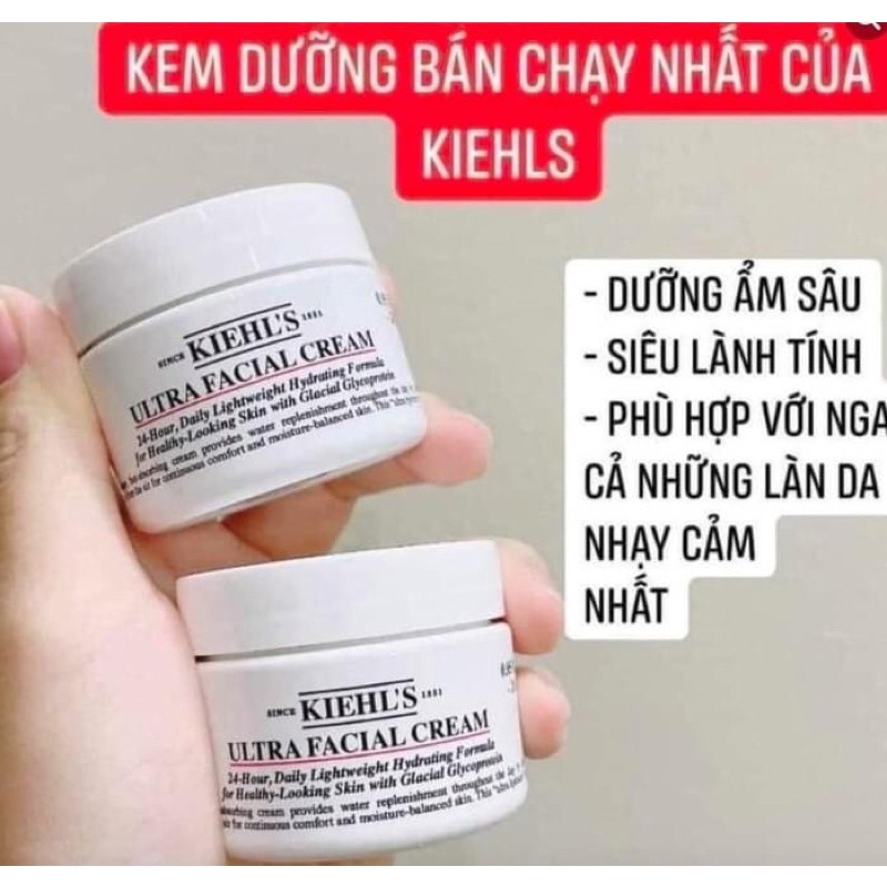 Sample kem dưỡng ẩm da Kiehls Ultra Facial Cream 3ml , phục hồi tái tạo da giúp da căng bóng đều màu - Tado Cosmetics