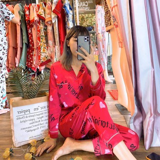 Bộ pijama satin lụa - tay dài quần dài
