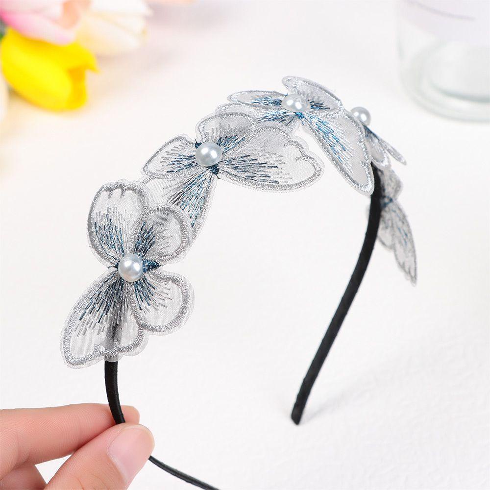 Băng Đô Cài Tóc Phối Ren Hình Bướm Dễ Thương Phong Cách Pháp