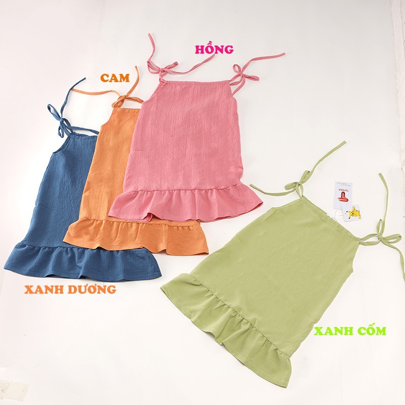 Váy cho bé, Váy đầm 2 dây sành điệu cho bé gái (10-21KG) Tanosa kids