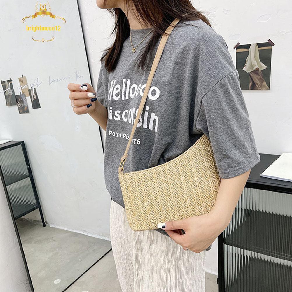 ✿Fashion Women Summer Woven Shoulder Underarm Bag Casual Irregular Handbags