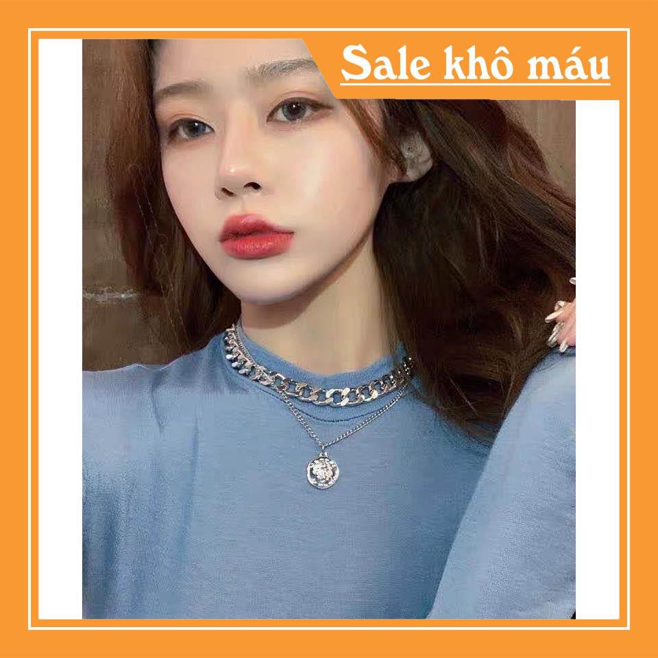 Vòng Cổ Nữ Dây Chuyền Chocker 02 Tầng Layer Vòng Cổ Đồng Xu Thời Trang Cá Tính Giá Rẻ TB90 - TOBI'SHOP