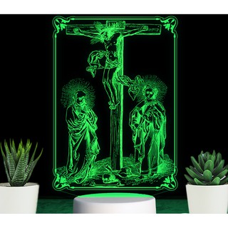 Đèn Led 7 Màu Hình CÔNG GIÁO - CHÚA – Qùa Tặng,Trang Trí, Để Bàn, Phòng Ngủ, Thiết Kế Khắc Hình Theo Yêu Cầu