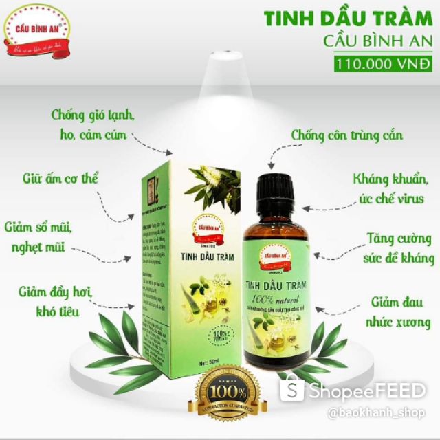 Combo sỉ 5 lọ tinh dầu tràm Cầu Bình An