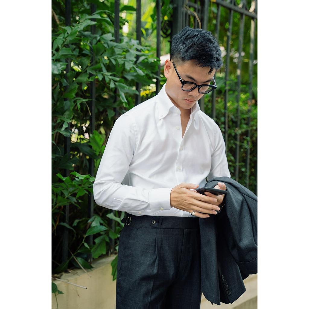 Áo Sơ Mi Trắng Premium Cổ Button Down KILEE 2023