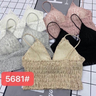 Áo croptop 2 dây ren hoa cao cấp,áo bra ren