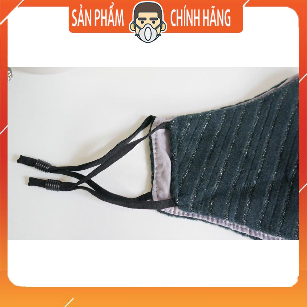 Khẩu trang sọc lông dạng nỉ êm mịn thời trang có kim tuyến thoáng mát