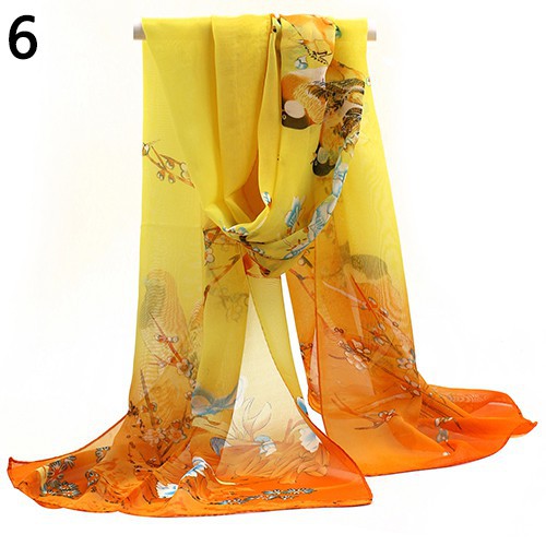 Khăn choàng vải chiffon mềm mịn họa tiết đơn giản cá tính cho nữ