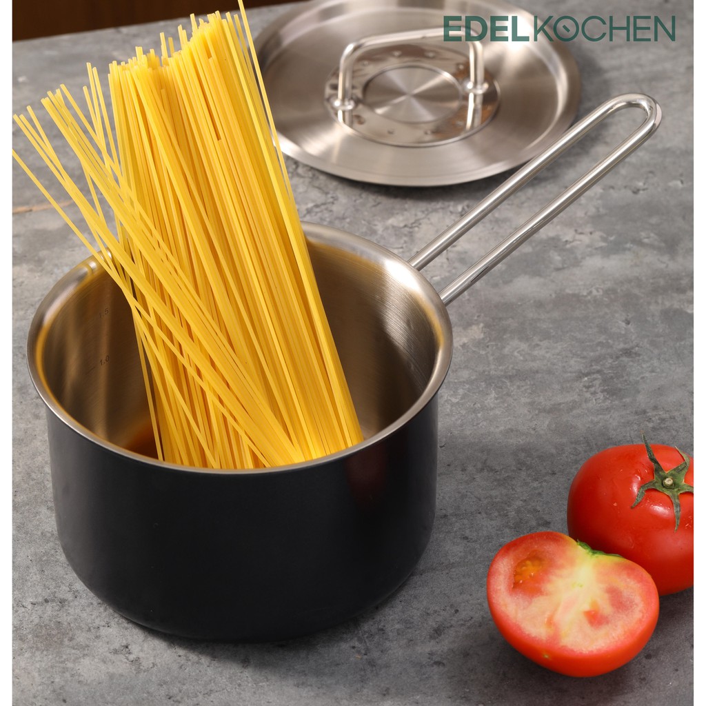 Nồi Edelkochen Solid Đen 3 lớp size nhỏ 16cm