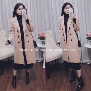 Áo Dạ Nữ, Da vest kẻ Hàng xuất Hàn, Dạ Tweed Dáng Dài, chất Kaki, có Lông, VNXK loại 1 ( co Bigsize )