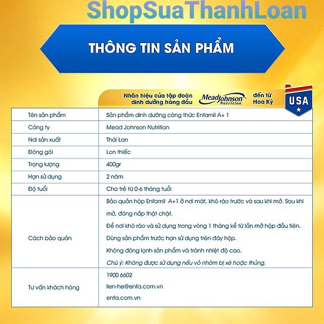 [HSD T12-2022] Sữa bột Enfamil A + 1 - Hộp thiếc 400gr