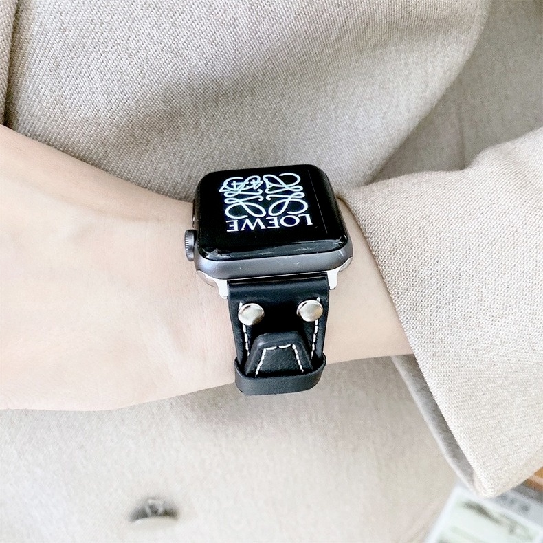 Dây đeo da chất lượng cao thích hợp cho đồng hồ thông minh Apple watch 2 3 4 5 6 SE 42mm 38mm 40mm 44mm