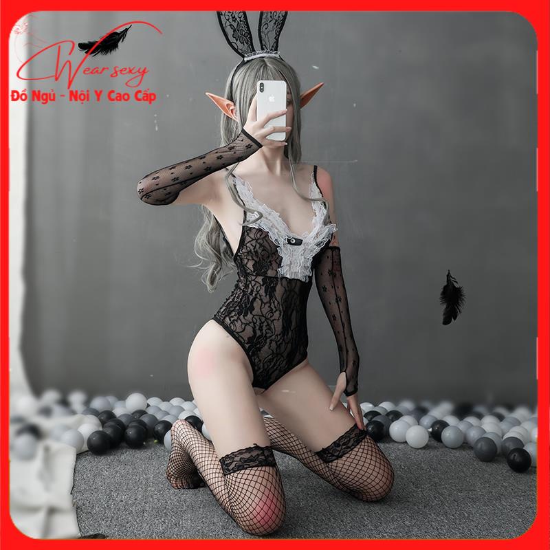 Bộ Hoá Trang Cô Gái Thỏ Ren Gợi Cảm Cám Dỗ MS1555 [CWEAR.SEXY_ĐỒ NGỦ & NỘI Y CAO CẤP] | BigBuy360 - bigbuy360.vn