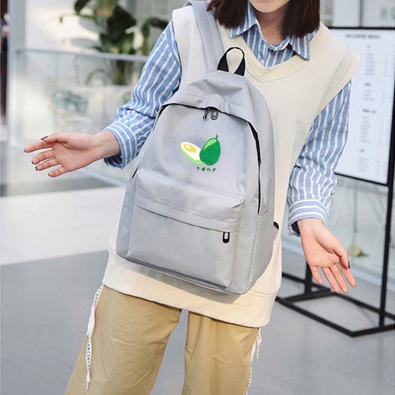 Balo đi học thời trang nam nữ in hình quả bơ