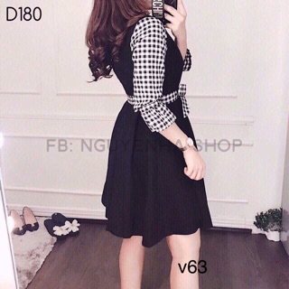 Đầm phối tay(k kèm dây thắt eo)