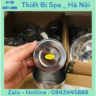 Hộp Inox Tròn Đựng Bông 8cm