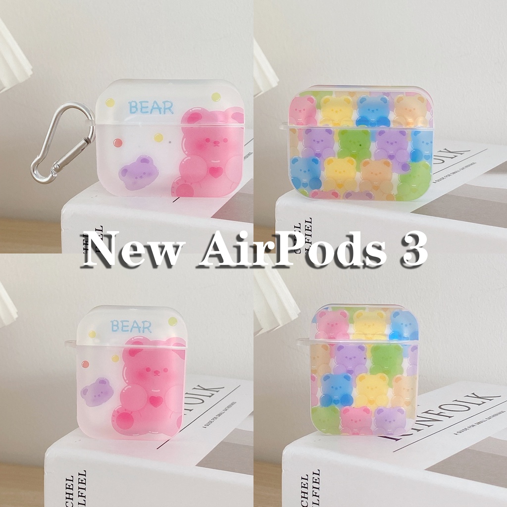 Vỏ Bảo Vệ Hộp Sạc Tai Nghe compatible AirPods Pro compatible AirPods 2/Pro Bằng TPU Hình Vuông Màu Sắc Cầu Vồng Năm 2021