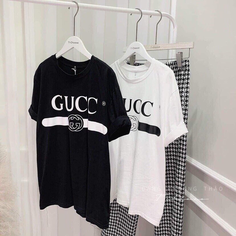 [hot !] - ÁO PHÔNG THÊU CHỮ GUCCI ĐEN CÁ TÍNH