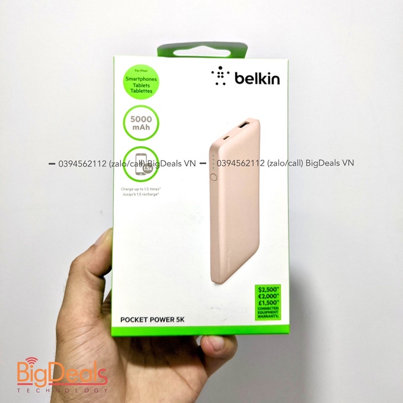 Sạc dự phòng Belkin Pocket Power 5000 mAh | BigDeals VN