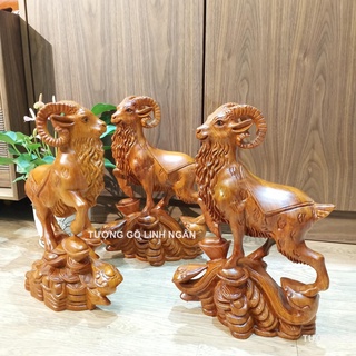 Tượng con Dê gỗ hương (Cao 40, rộng 26, sâu 11 cm)