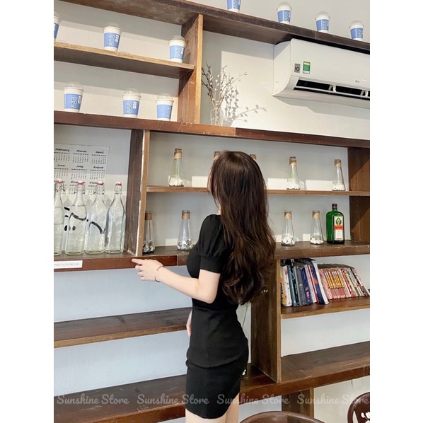 Mely Dress - Chất đầm bozip tăm Hàn dày dặn, co dãn tốt, che được mọi khuyết điểm