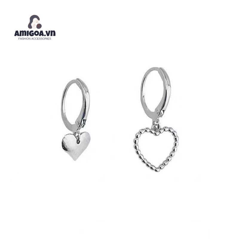 ✨✨Hoa tai hình trái tim màu bạc thời trang cho nữ