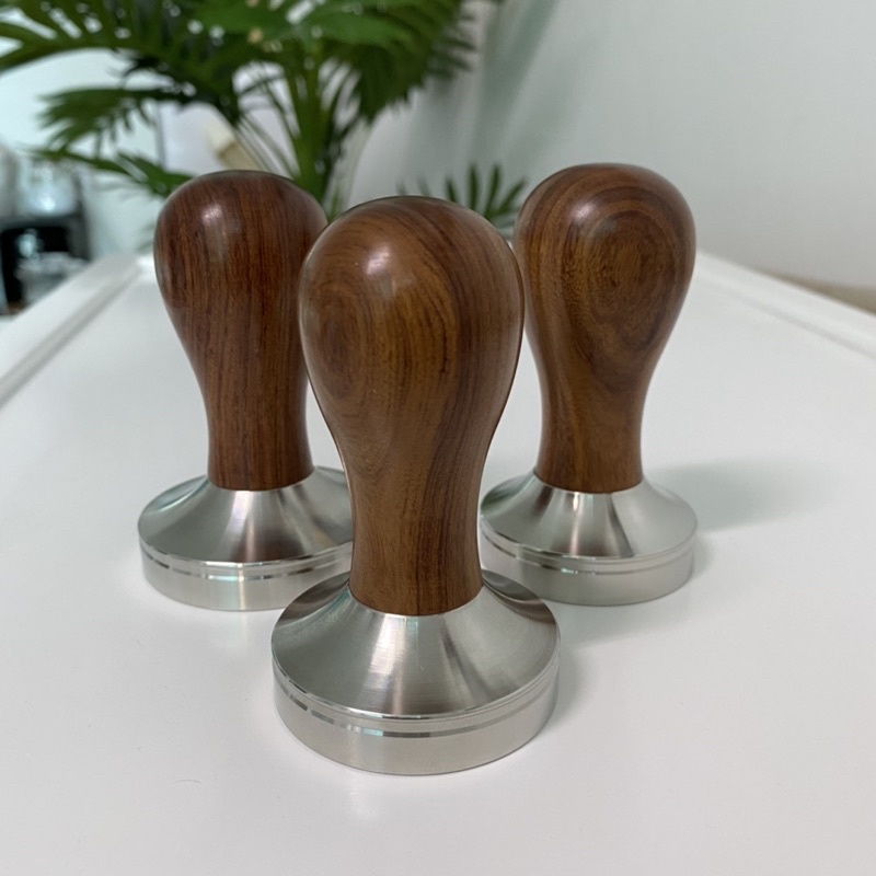 Tamper nén cà phê Inox 304 cán gỗ size 51/53/58
