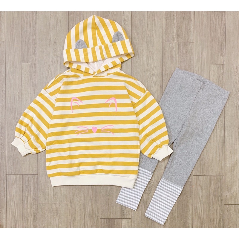 Set áo nỉ mũ legging bé gái siêu xinh size 100-150