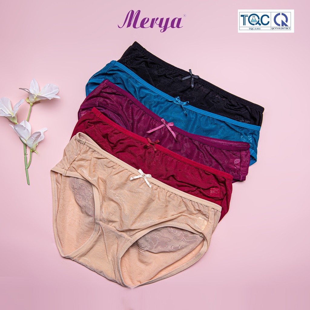 Quần lót cotton nữ hoa lụa Merya B017 siêu mỏng mềm mại,viền êm ái chất lượng tốt