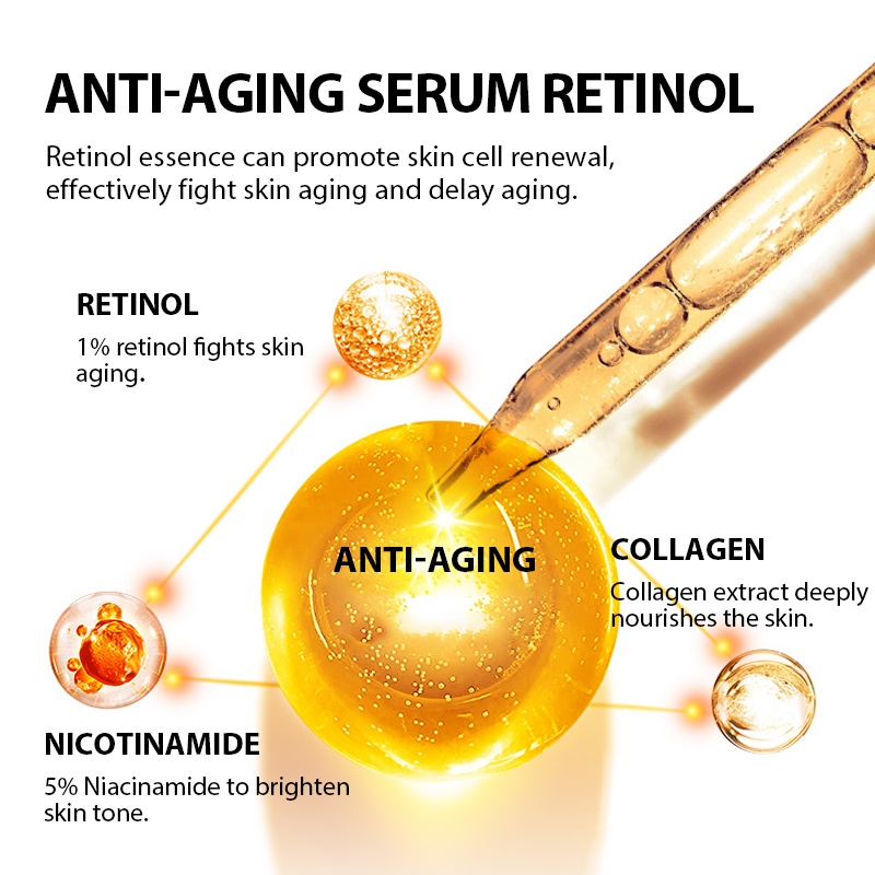 SUNNESS Serum Vitamin C Hyaluronic Acid Và Retinol Chống Nếp Nhăn Và Quầng Thâm 30ML