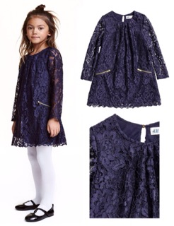 Đầm ren hoa tay dài bé gái H&M