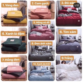 Bộ vỏ chăn ga gối - Chất liệu COTTON ĐŨI dày dặn, mềm mịn - Nhiều màu sắc