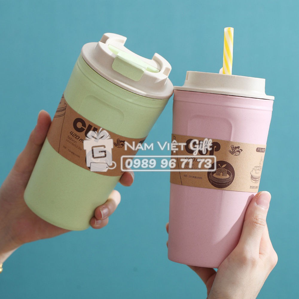 Cốc Chống Trào Cốc Cà Phê Nhựa Sinh Học Sợi Tre Bamboo Fiber 420ml