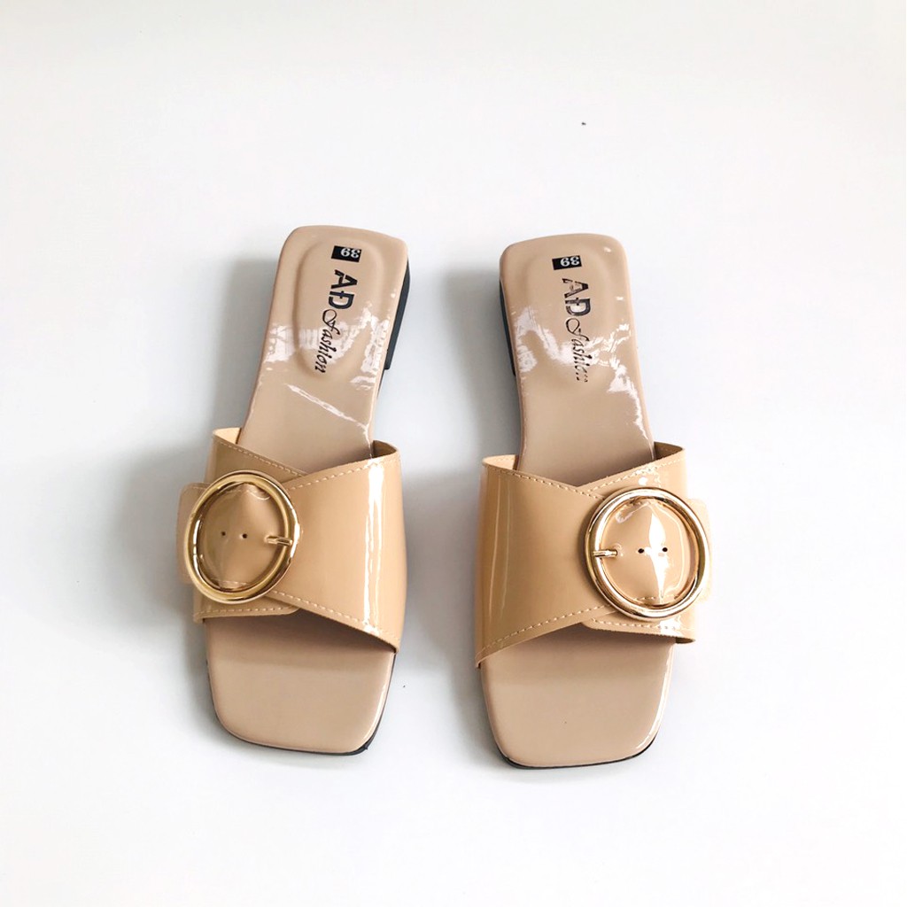 Dép nữ quai ngang móc tròn mẫu mới hot 2020 - Dozimax