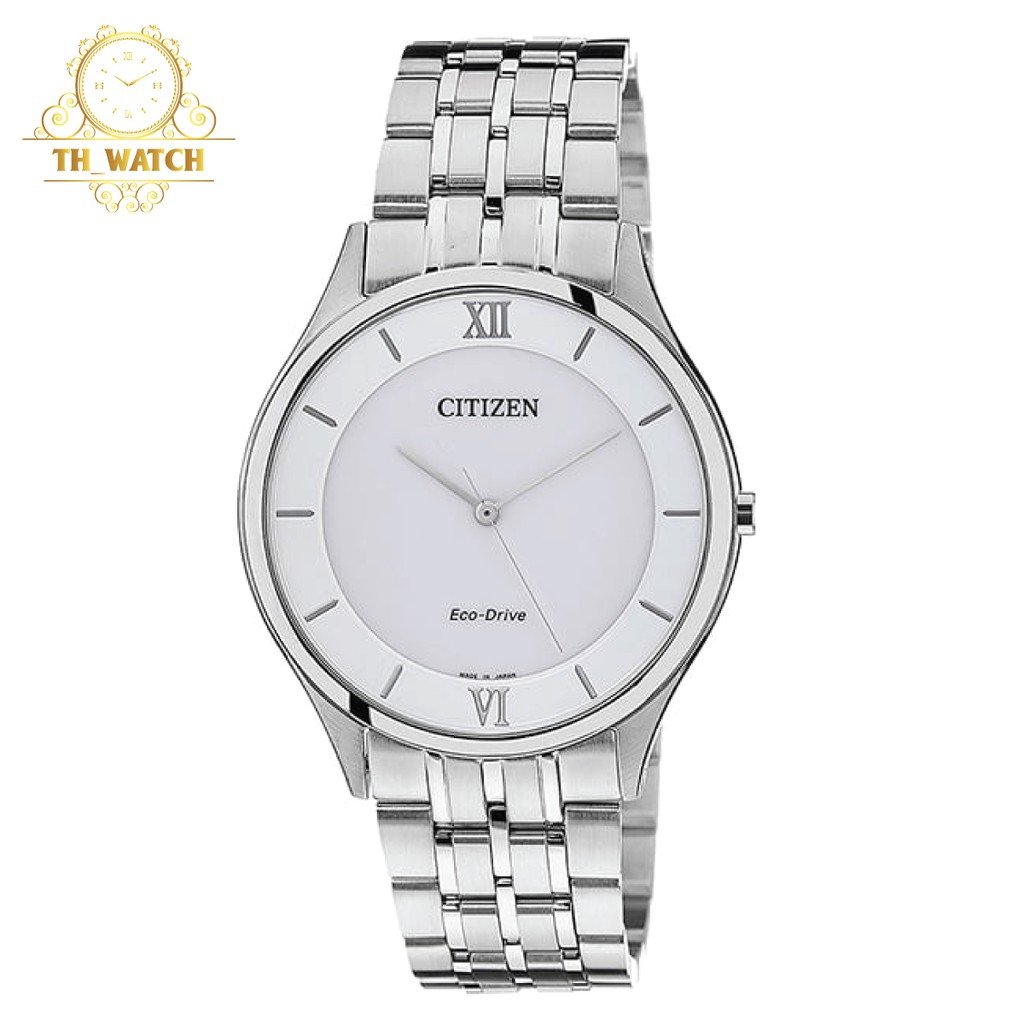 Đồng hồ Nam Citizen siêu mỏng Eco-Drive kính shapphire, dây thép không gỉ AR0070-51A