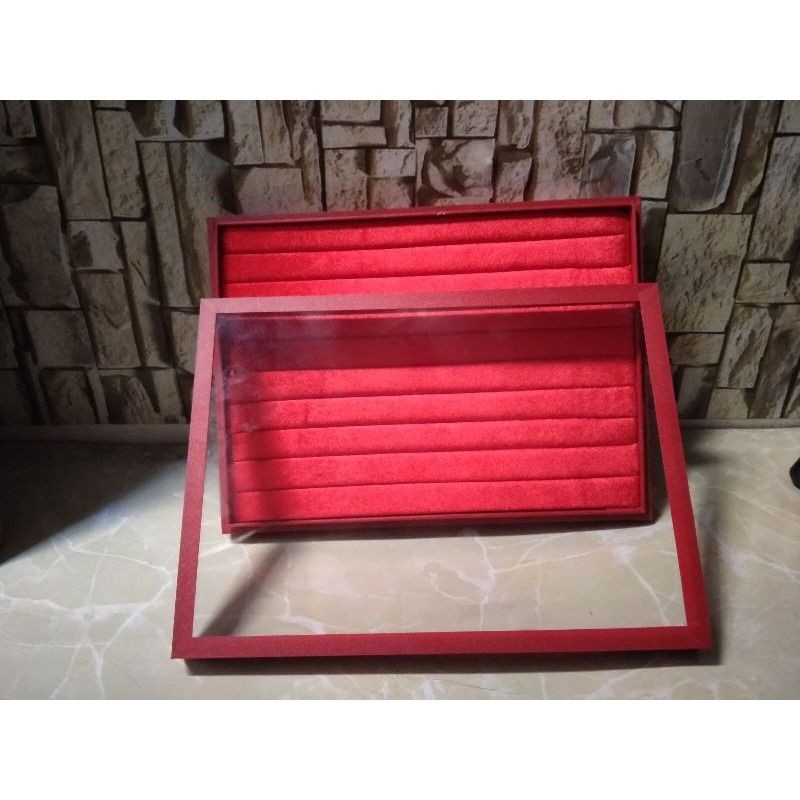 Khay trưng nhẫn có kính 23×31×5 và 16×23×5