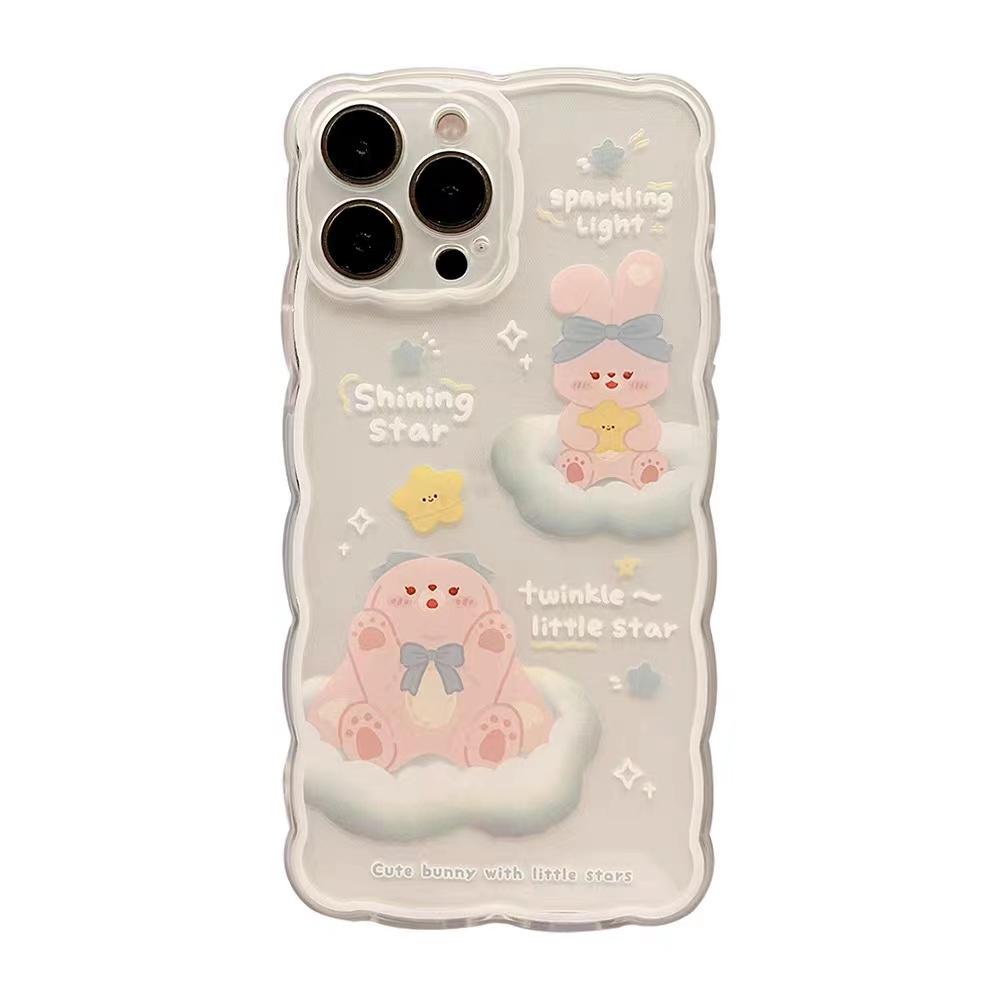 Ốp Điện Thoại Silicon TPU Mềm Trong Suốt Hình Thỏ Dễ Thương Cho IPhone 13 12 Mini 11 10 Pro XS Max X XR 8 7 6 6S + SE 2020