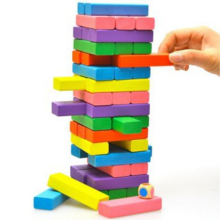 Đồ chơi rút gỗ Jenga màu cỡ đại