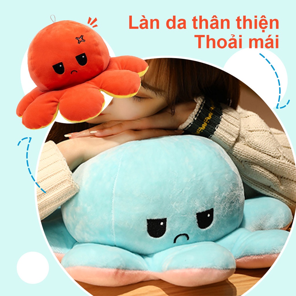 [Mã LIFECPMALL giảm 12% đơn 250K] Miniso Gấu Bông Bạch Tuộc Cảm Xúc 2 Mặt 45cm