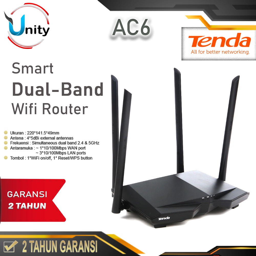 TENDA Bộ định tuyến wifi Ac6 AC1200 băng tần kép
