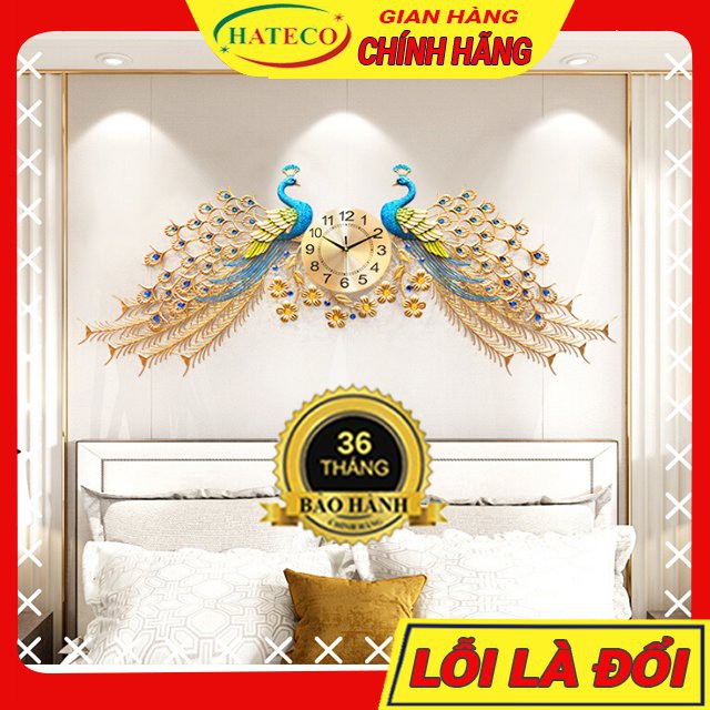 Đồng Hồ Treo Tường Con Công Trang Trí Phòng Khách Chính Hãng Bảo Hành 36 Tháng