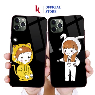 Ốp lưng iphone kính cao cấp cặp đôi vk luôn đúng case 14plus 14 pro max 13 12 promax 11 mini 6 6s 7 8 plus x xr xs Se